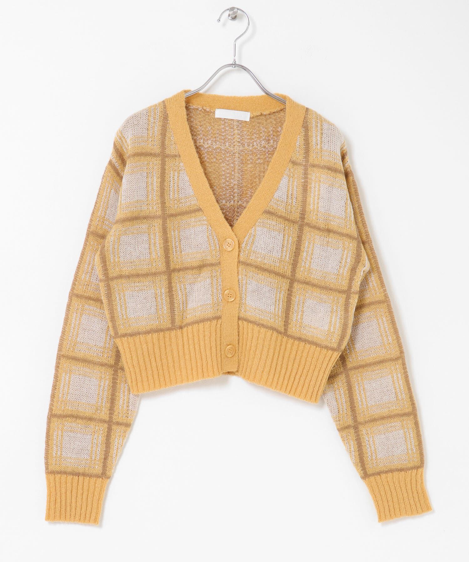 SENSE OF PLACE by URBAN RESEARCH「モヘアチェッククロップドカーディガン」|カーディガン|