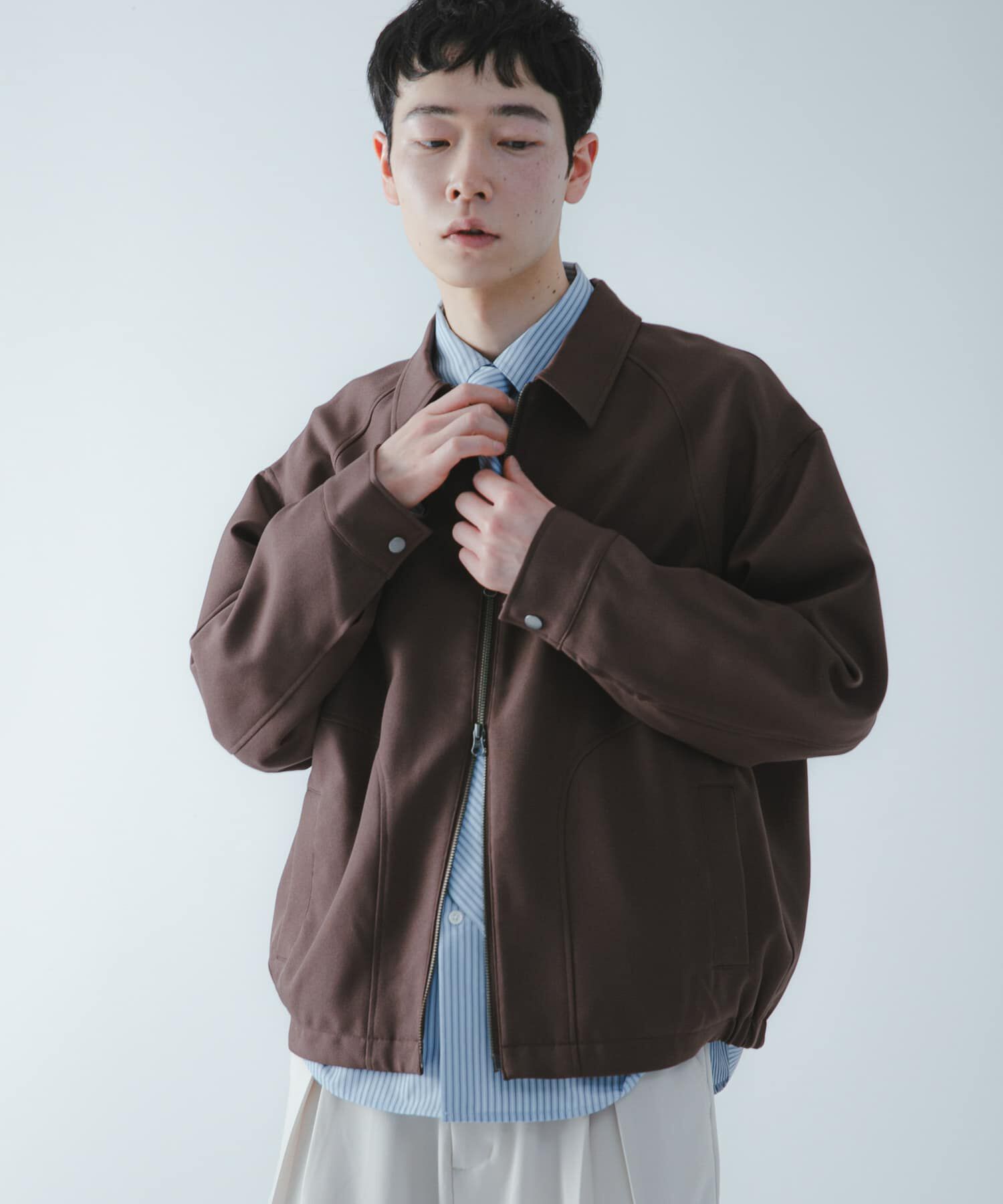 SENSE OF PLACE by URBAN RESEARCH「『撥水/防花粉』SKINProofジップブルゾン」|ブルゾン・スタジャン|ブラウン