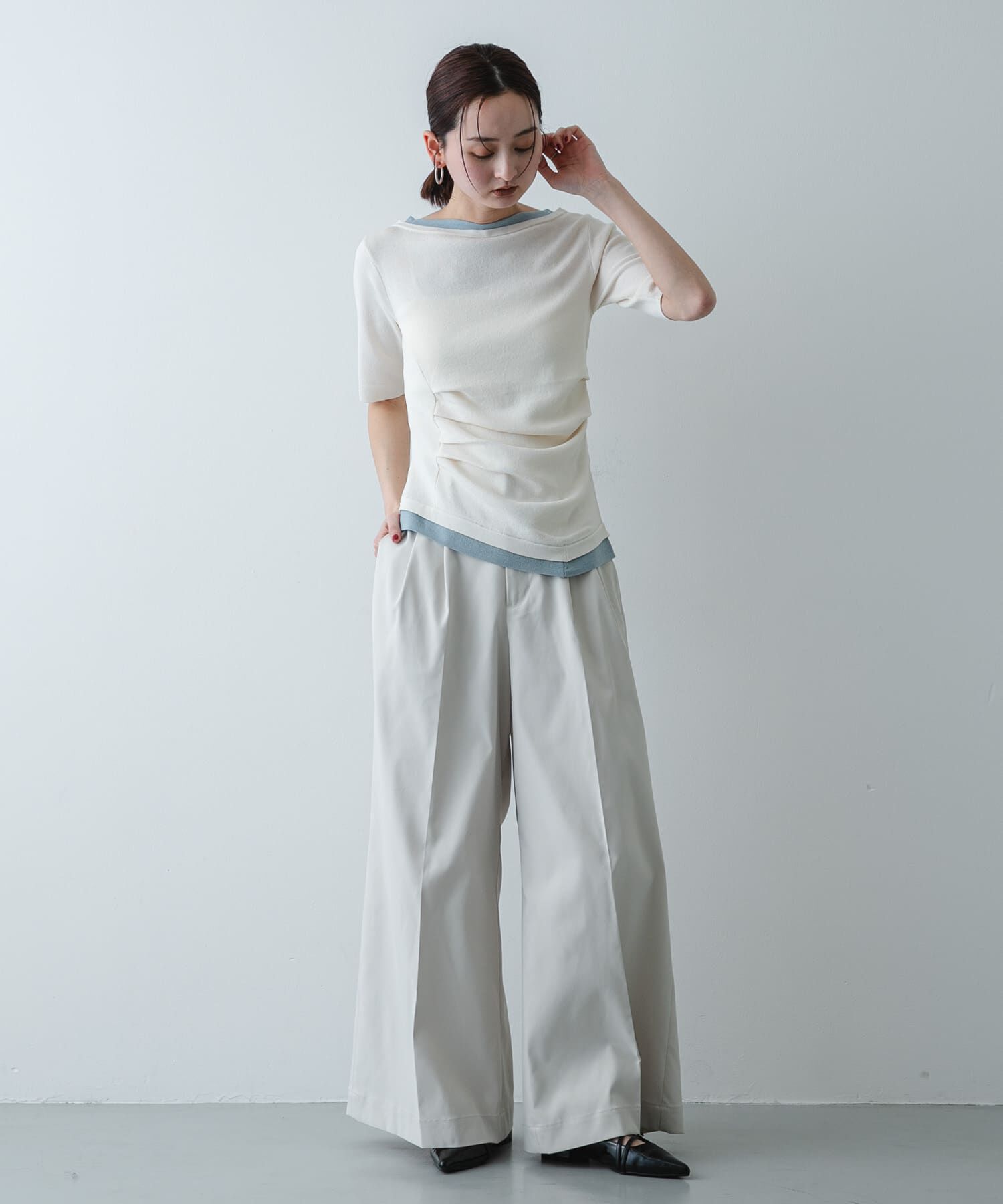 SENSE OF PLACE by URBAN RESEARCH「『洗濯可』レイヤードアシメセーター」|ニット・セーター|