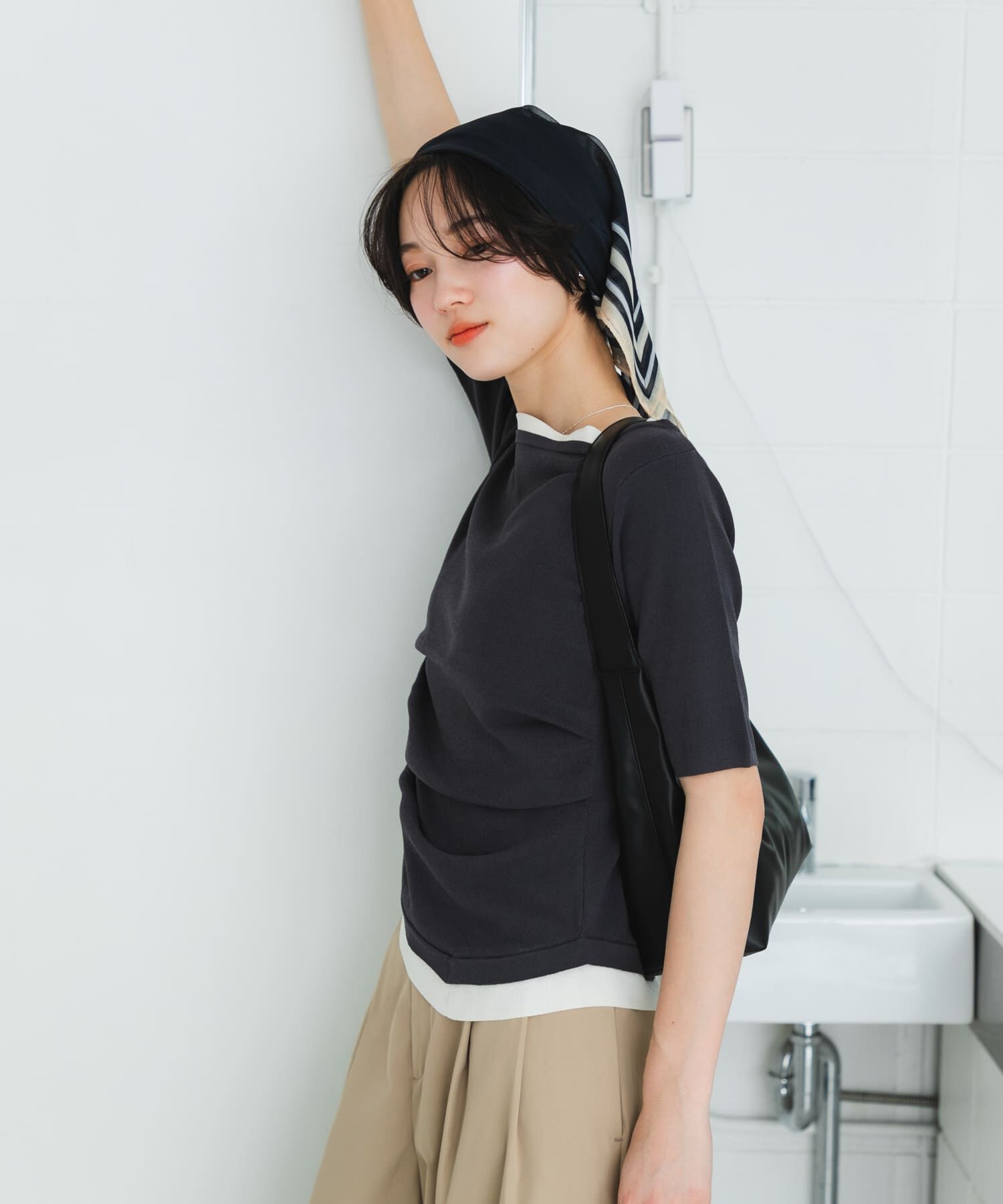 SENSE OF PLACE by URBAN RESEARCH「『洗濯可』レイヤードアシメセーター」|ニット・セーター|