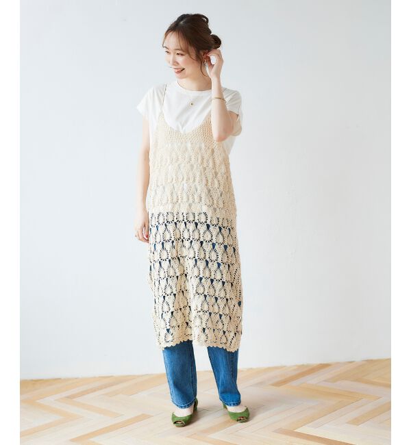 le.coeur blanc「ハンドクロシェキャミワンピース」|ワンピース|