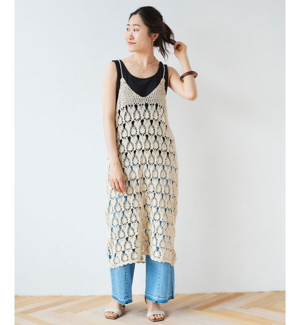 le.coeur blanc「ハンドクロシェキャミワンピース」|ワンピース|