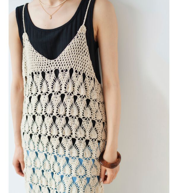 le.coeur blanc「ハンドクロシェキャミワンピース」|ワンピース|