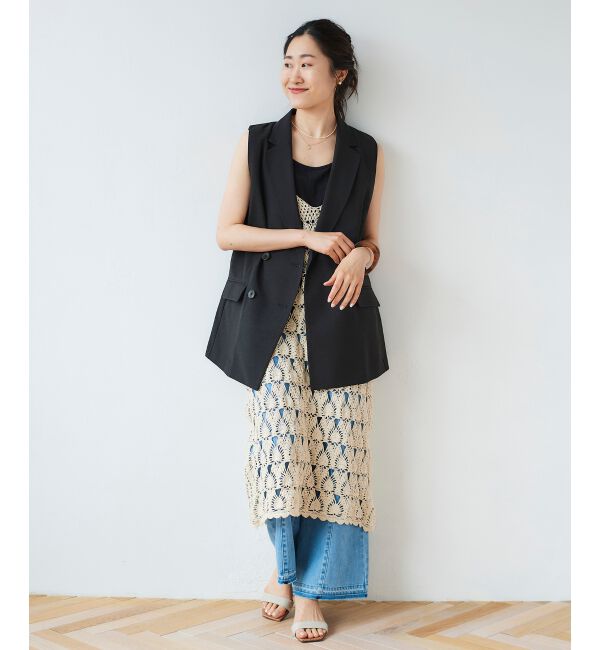 le.coeur blanc「ハンドクロシェキャミワンピース」|ワンピース|