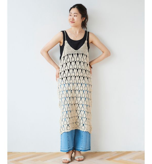 le.coeur blanc「ハンドクロシェキャミワンピース」|ワンピース|