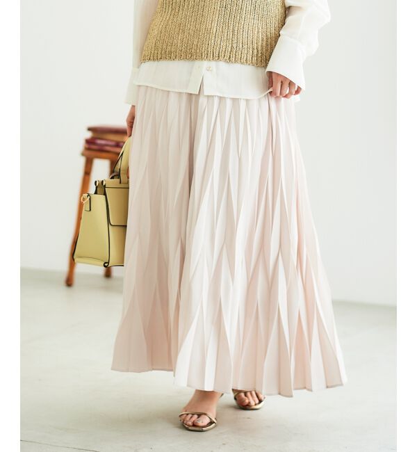  「《手洗い可能》デシン変形プリーツスカート」|スカート|ｴｸﾘｭ