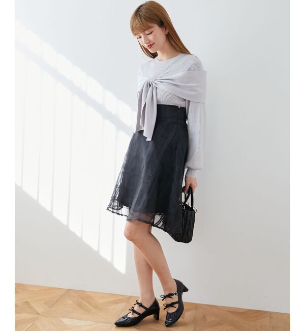 MAJESTICLEGON「バックレースアップフレアスカート」|フレア|