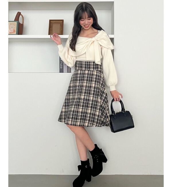 MAJESTICLEGON「バックレースアップフレアスカート」|フレア|