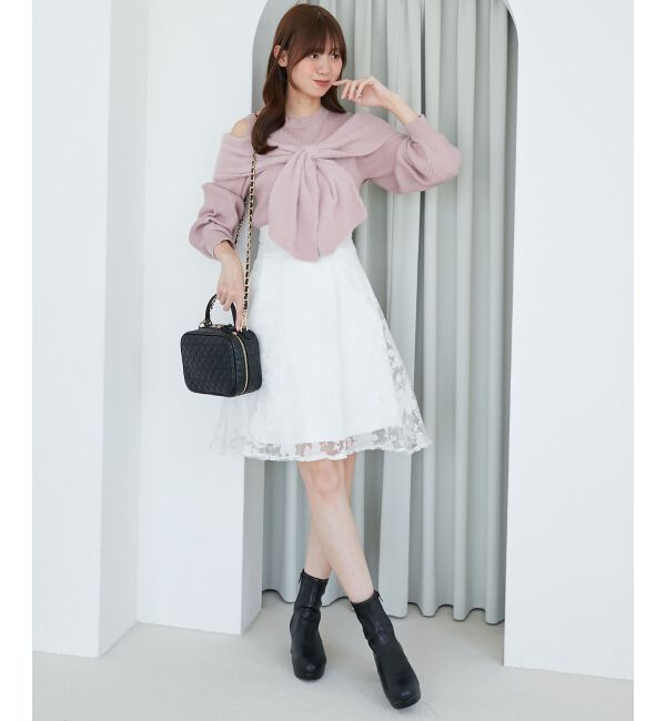 MAJESTICLEGON「バックレースアップフレアスカート」|フレア|