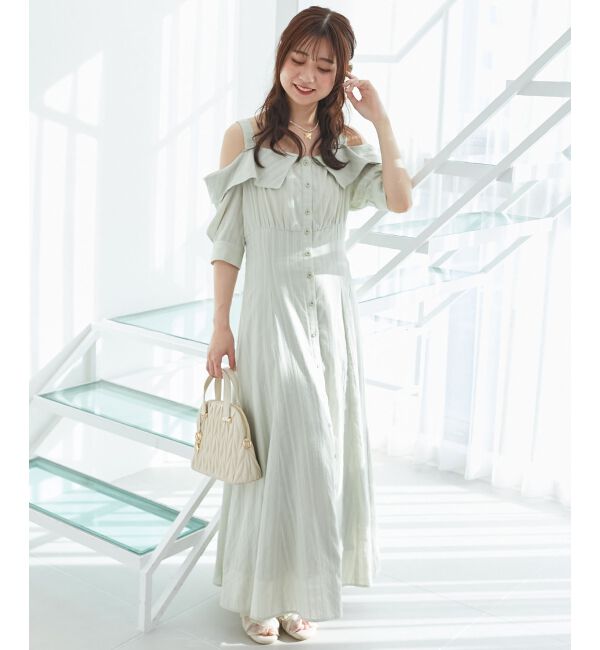  「オフショルシャツワンピース」|ワンピース|