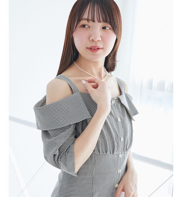  「オフショルシャツワンピース」|ワンピース|