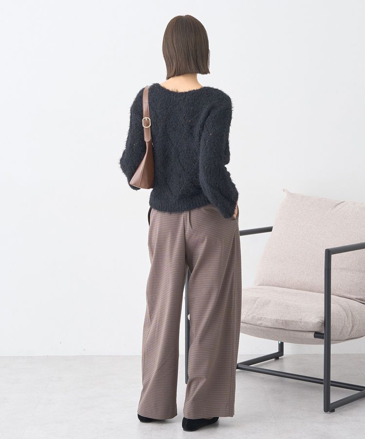 earth music&ecology「シャギーミックス透かしハート柄ニット」|ニット・セーター|