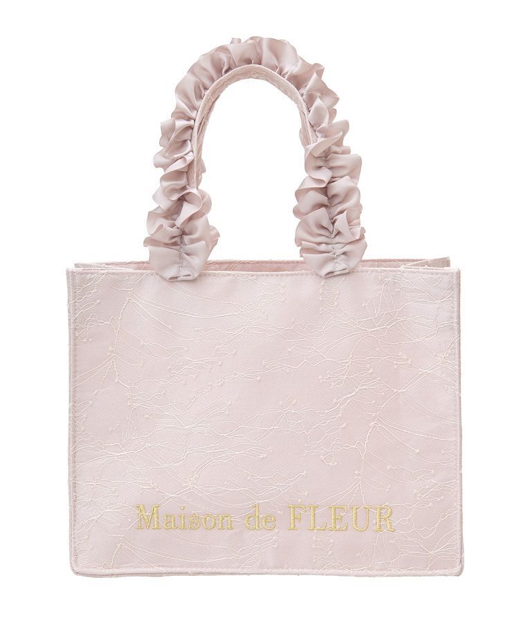 Maison de FLEUR「レースフリルハンドルスクエアトートSバッグ」|トートバッグ|