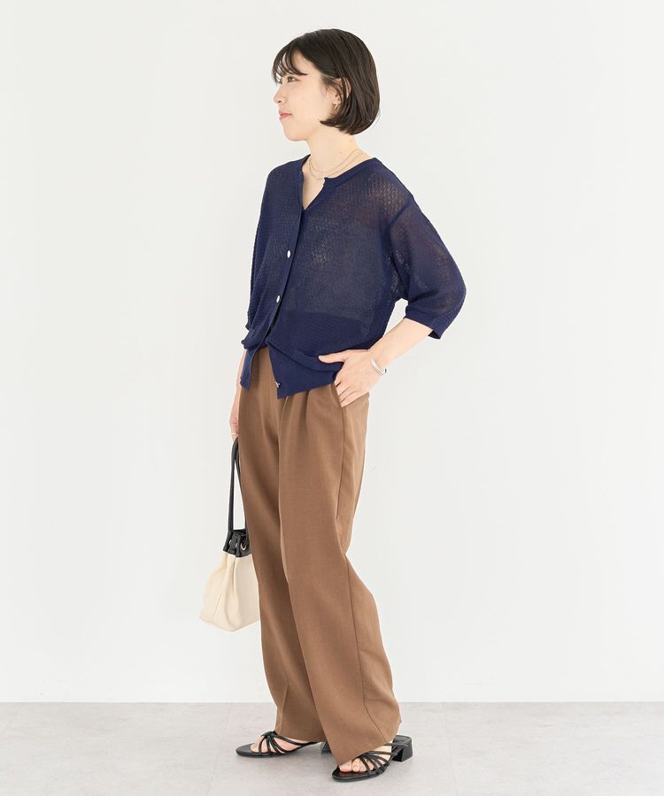 Green Parks「スキッパー半袖ニットカーディガン」|カーディガン|