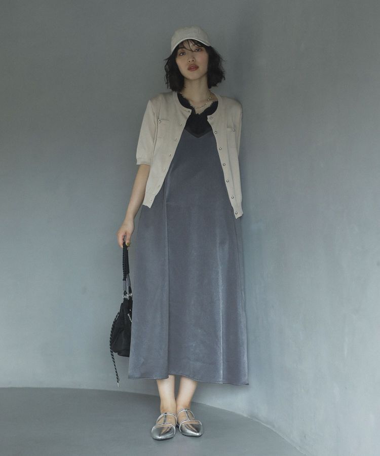 Green Parks「前後2WAYサテンキャミワンピース」|ワンピース|