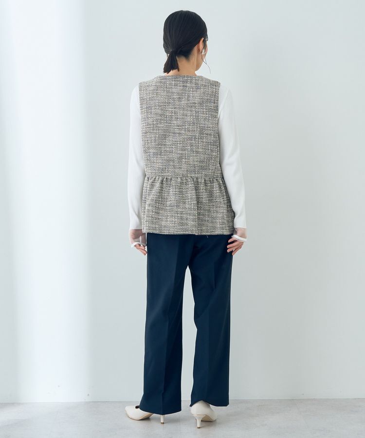 YECCA VECCA「ツイードペプラムジレ」|ベスト・ジレ|