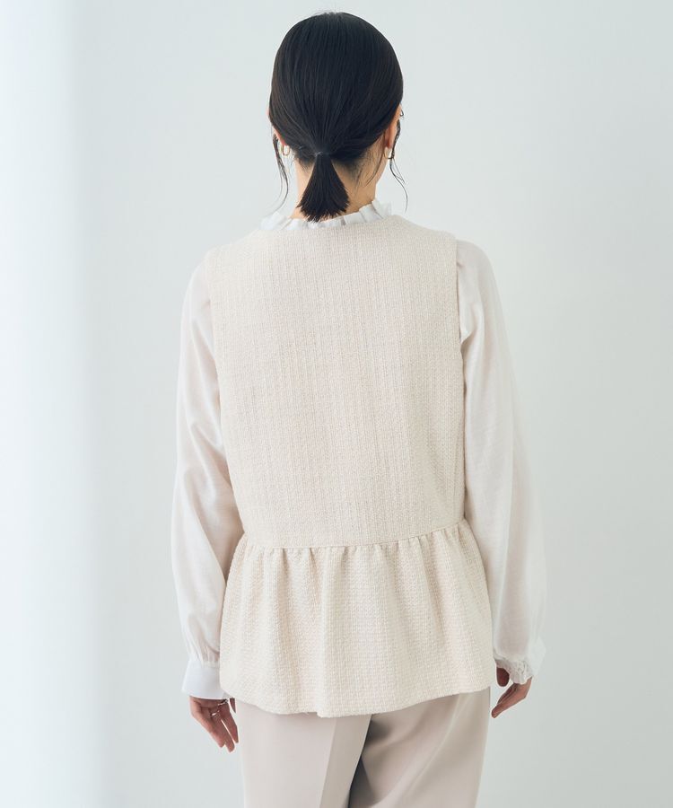 YECCA VECCA「ツイードペプラムジレ」|ベスト・ジレ|