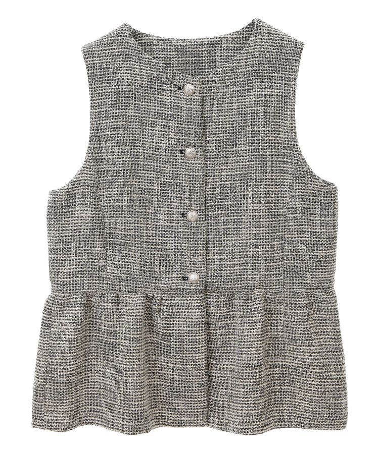YECCA VECCA「ツイードペプラムジレ」|ベスト・ジレ|