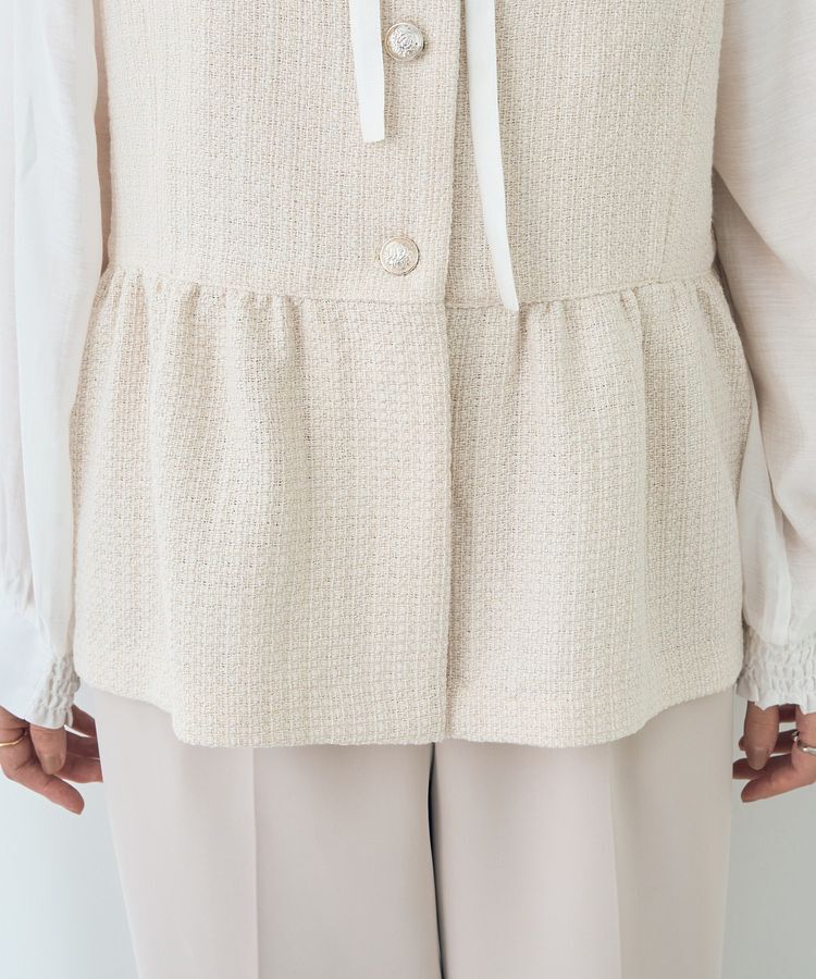 YECCA VECCA「ツイードペプラムジレ」|ベスト・ジレ|