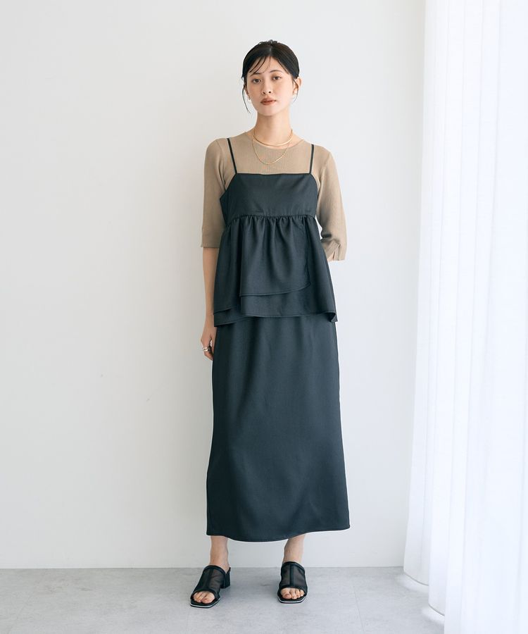 YECCA VECCA「シャイニーオーバーキャミ」|キャミソール|