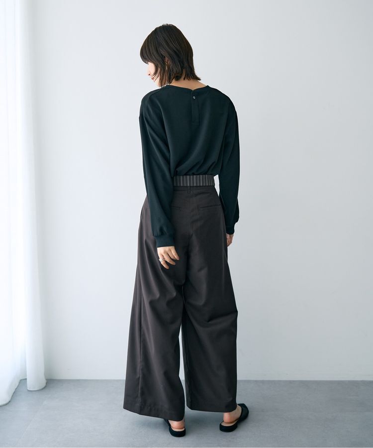 YECCA VECCA「リブMIXジョーゼットブラウス」|シャツ・ブラウス|