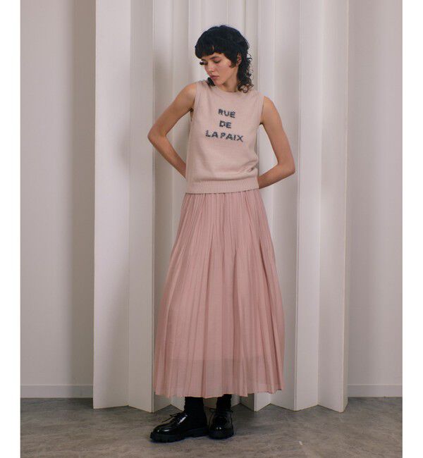 allureville「オーガンジーフェードプリーツスカート」|スカート|ピンク