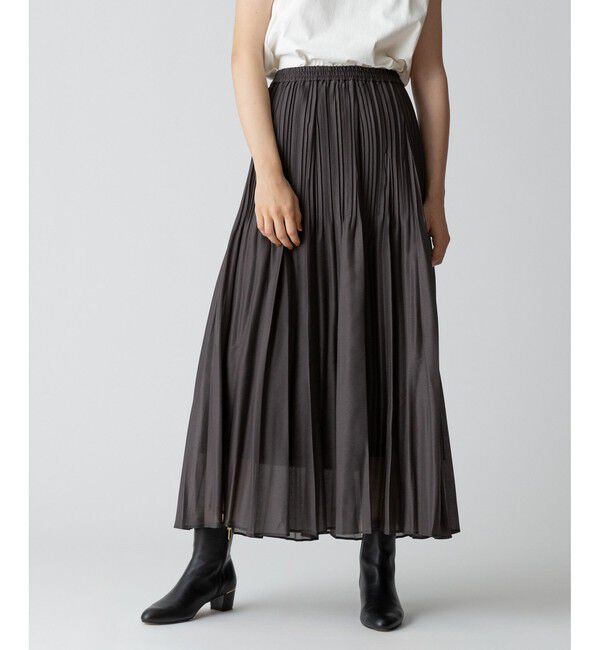 allureville「オーガンジーフェードプリーツスカート」|スカート|