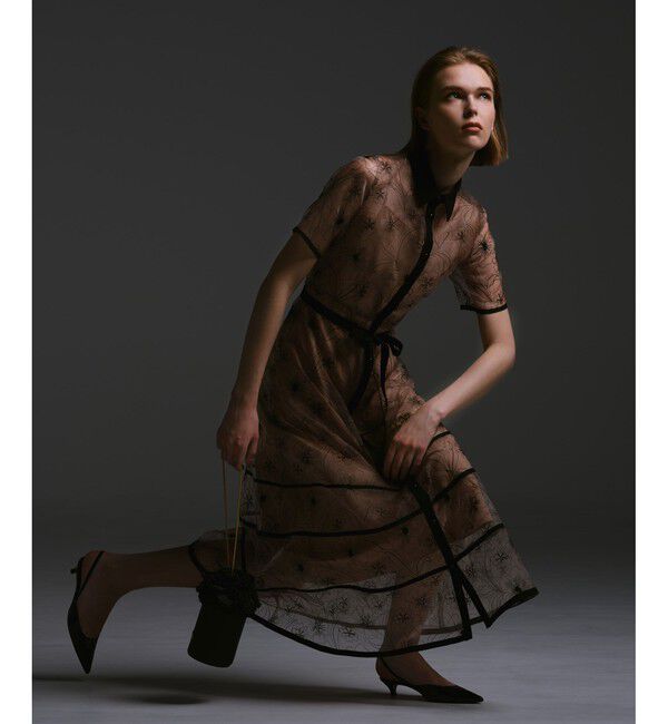 LOULOU WILLOUGHBY「【LOULOU WILLOUGHBY】オーガンジーフラワー刺繍ワンピース」|ワンピース|