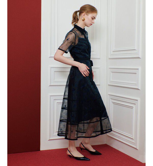 LOULOU WILLOUGHBY「【LOULOU WILLOUGHBY】オーガンジーフラワー刺繍ワンピース」|ワンピース|