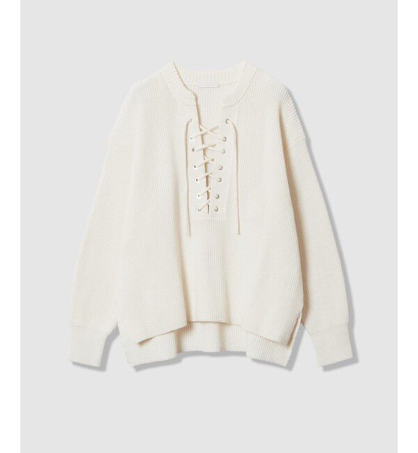 allureville「レースアップバルキープルオーバー」|ニット・セーター|
