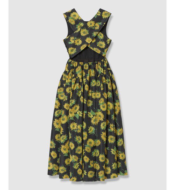 LOULOU WILLOUGHBY「 WEB 一部店舗限定【LOULOU WILLOUGHBY】サンフラワープリントバッククロスワンピース」|ワンピース|