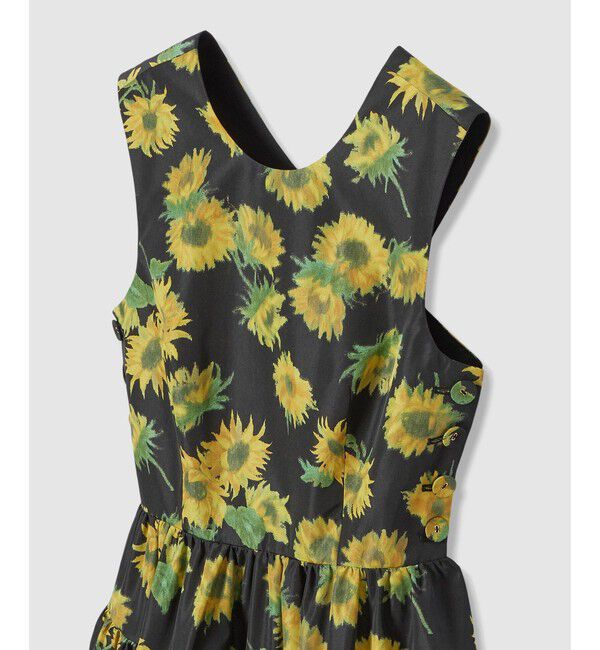 LOULOU WILLOUGHBY「 WEB 一部店舗限定【LOULOU WILLOUGHBY】サンフラワープリントバッククロスワンピース」|ワンピース|