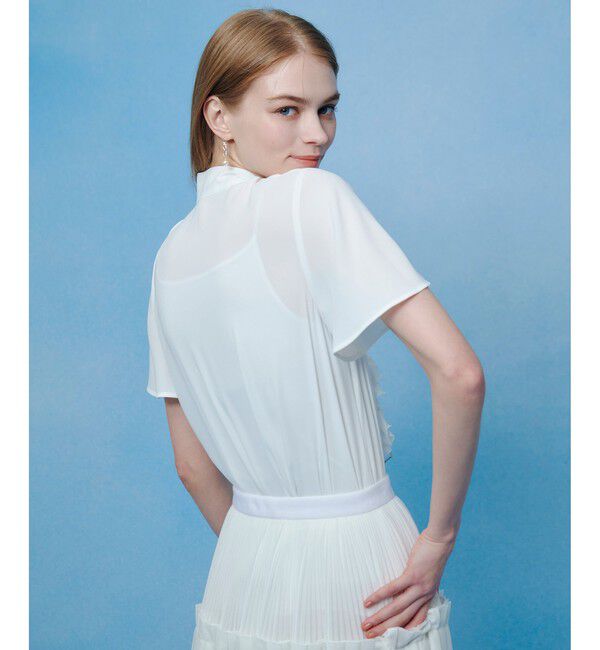 LOULOU WILLOUGHBY「【LOULOU WILLOUGHBY】ペタルフリルフレアスリーブブラウス」|シャツ・ブラウス|