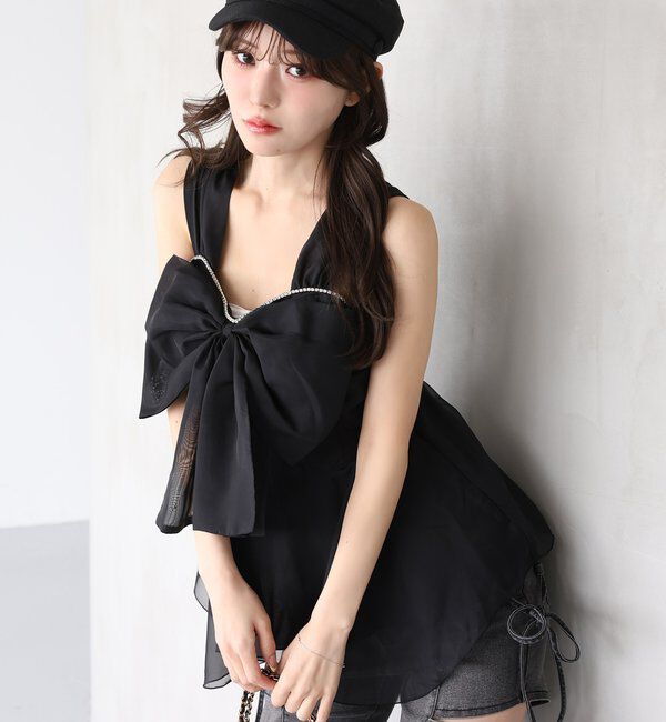  「フロントリボンチュニック」|シャツ・ブラウス|