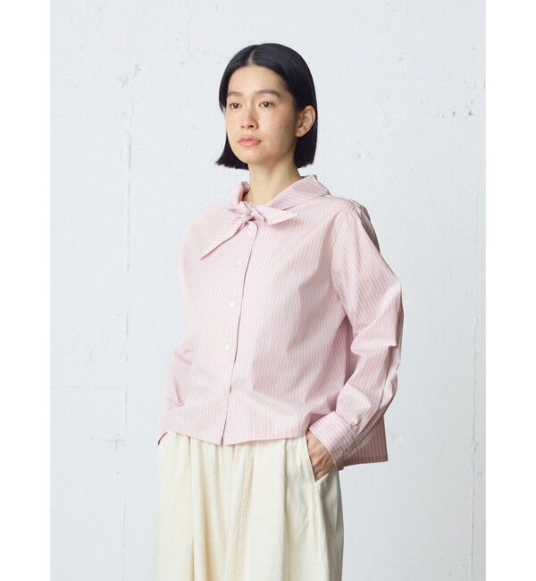 MidiUmi「MidiUmi スカーフライクショートシャツ」|シャツ・ブラウス|