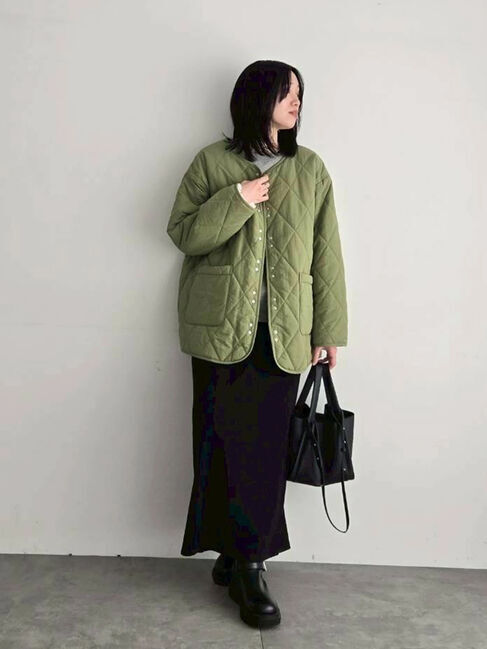 Samansa Mos2 blue「キルトミドルコート」|その他|