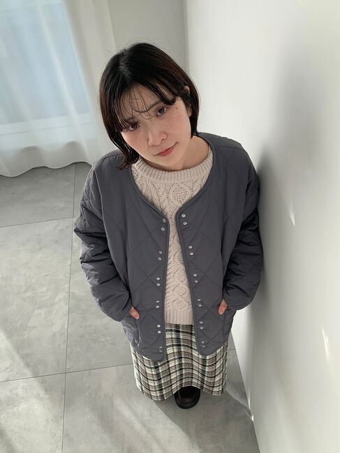 Samansa Mos2 blue「キルトミドルコート」|その他|