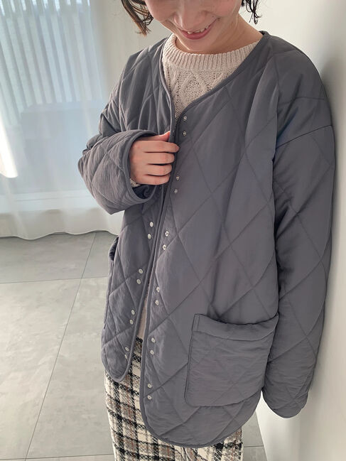 Samansa Mos2 blue「キルトミドルコート」|その他|