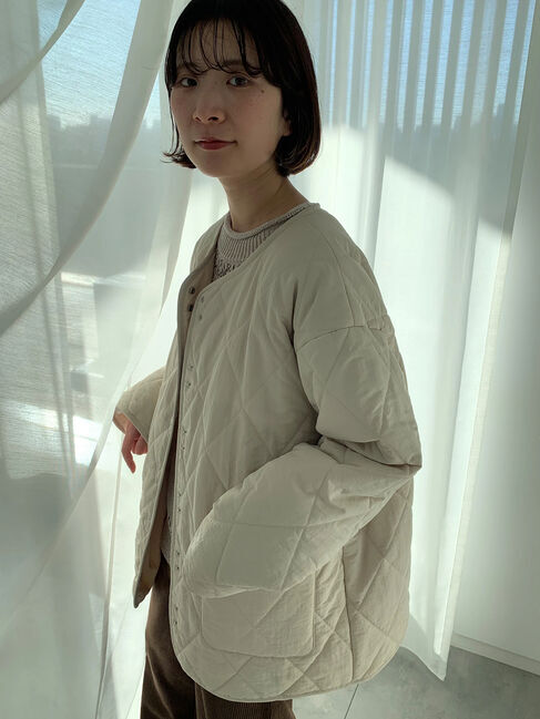 Samansa Mos2 blue「キルトミドルコート」|その他|