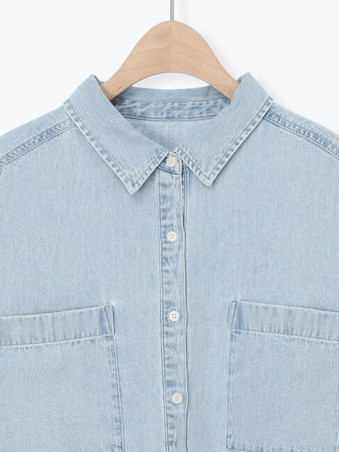 Samansa Mos2「デニムショート丈シャツ」|シャツ・ブラウス|