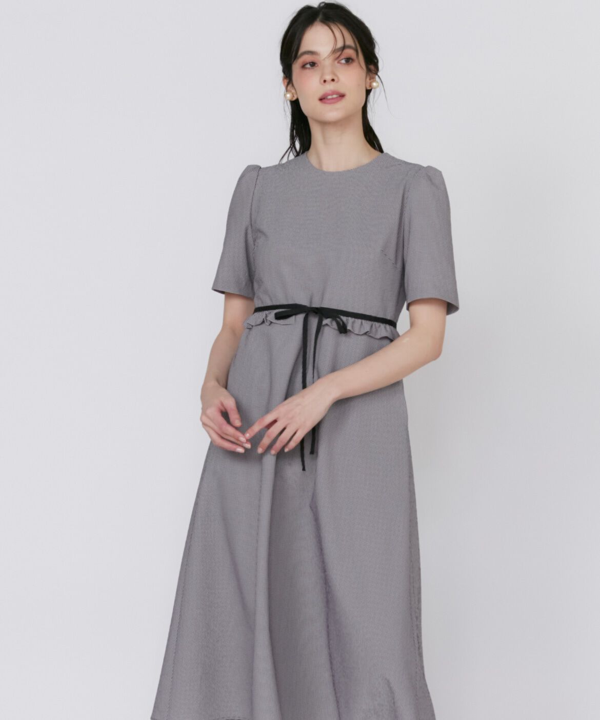 Maglie le cassetto「ウエストフリルワンピース」|ワンピース|ネイビー