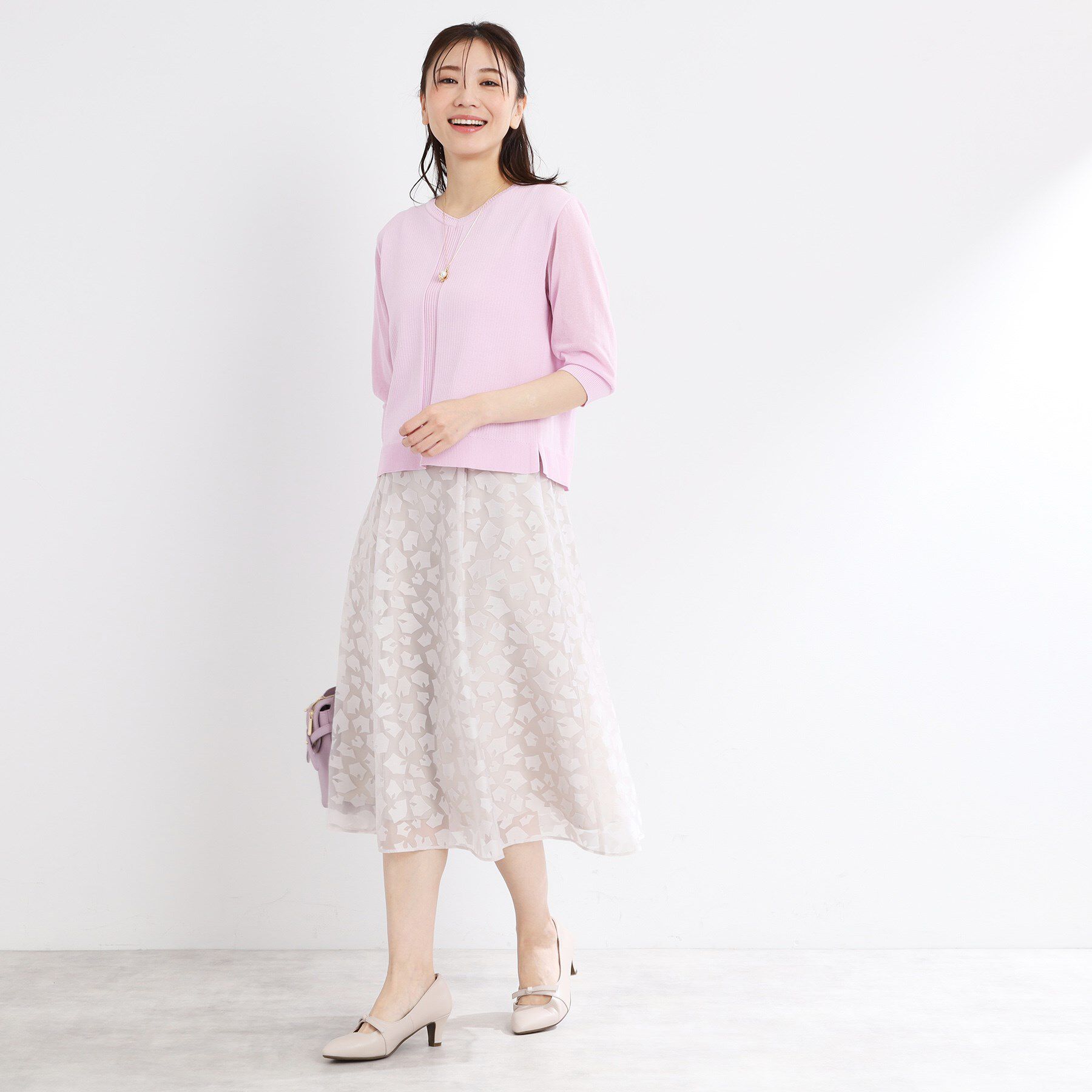 Reflect「【WEB先行カラーあり／手洗い可】透かし柄デザインニット」|ニット・セーター|