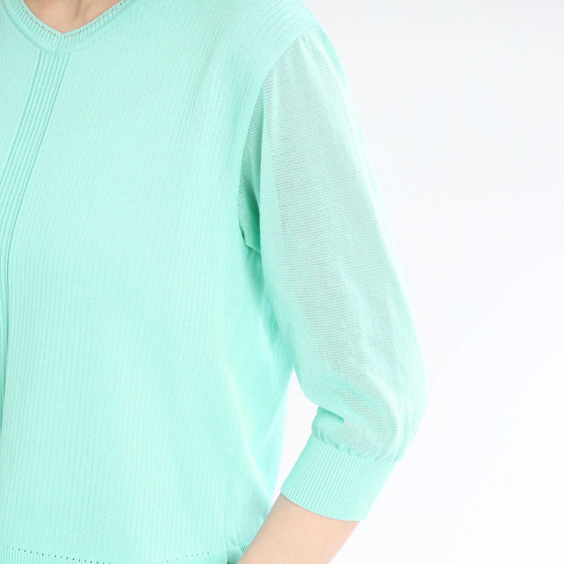 Reflect「【WEB先行カラーあり／手洗い可】透かし柄デザインニット」|ニット・セーター|