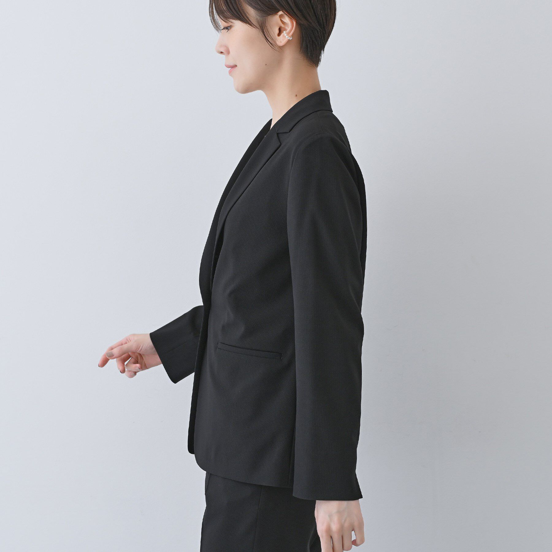 INDIVI「【洗える／夏スーツ】ミニ千鳥柄テーラードカラージャケット」|テーラードジャケット|