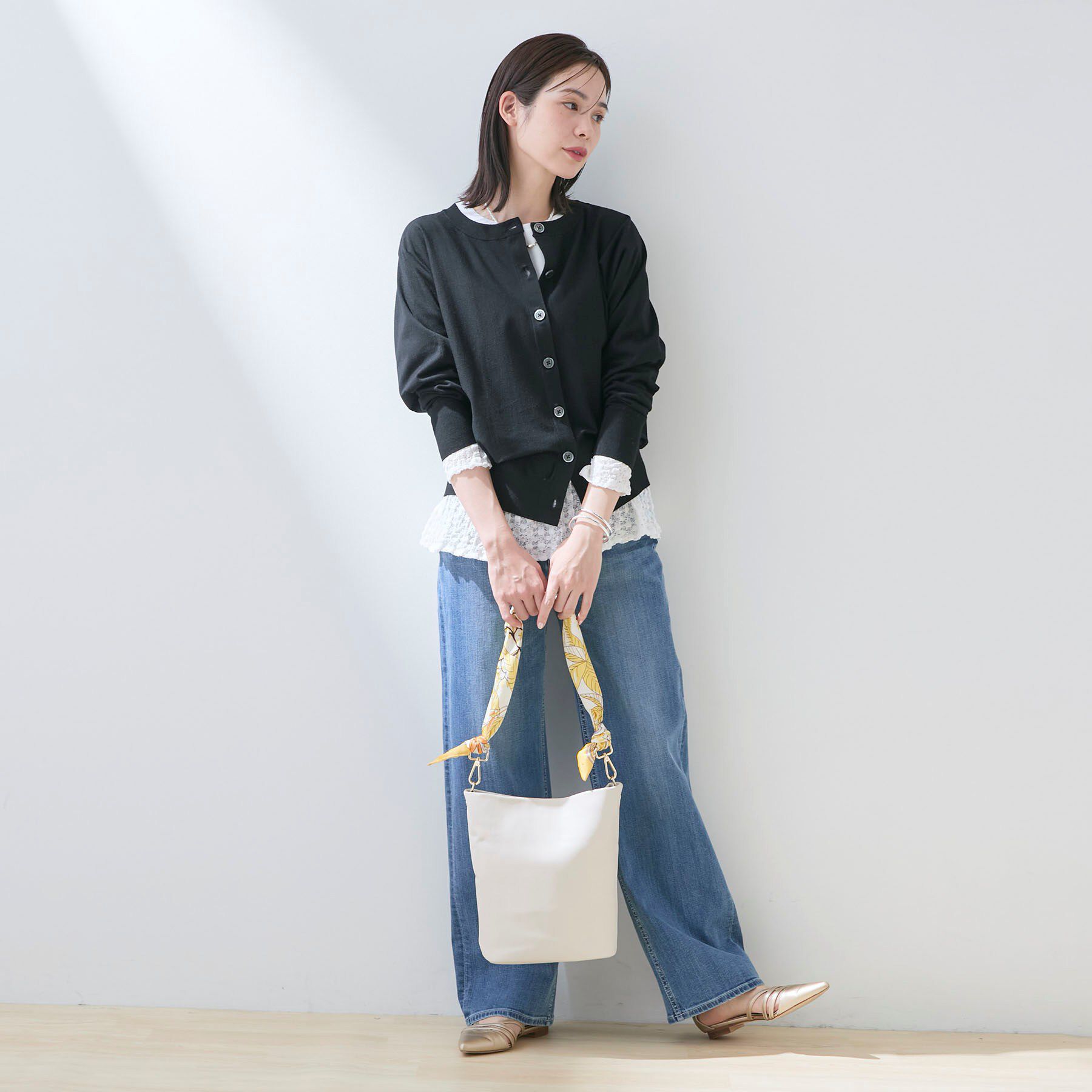 INDIVI「【洗える／前後2WAY／アンサンブル可能】ドルマンスリーブカーディガン」|カーディガン|