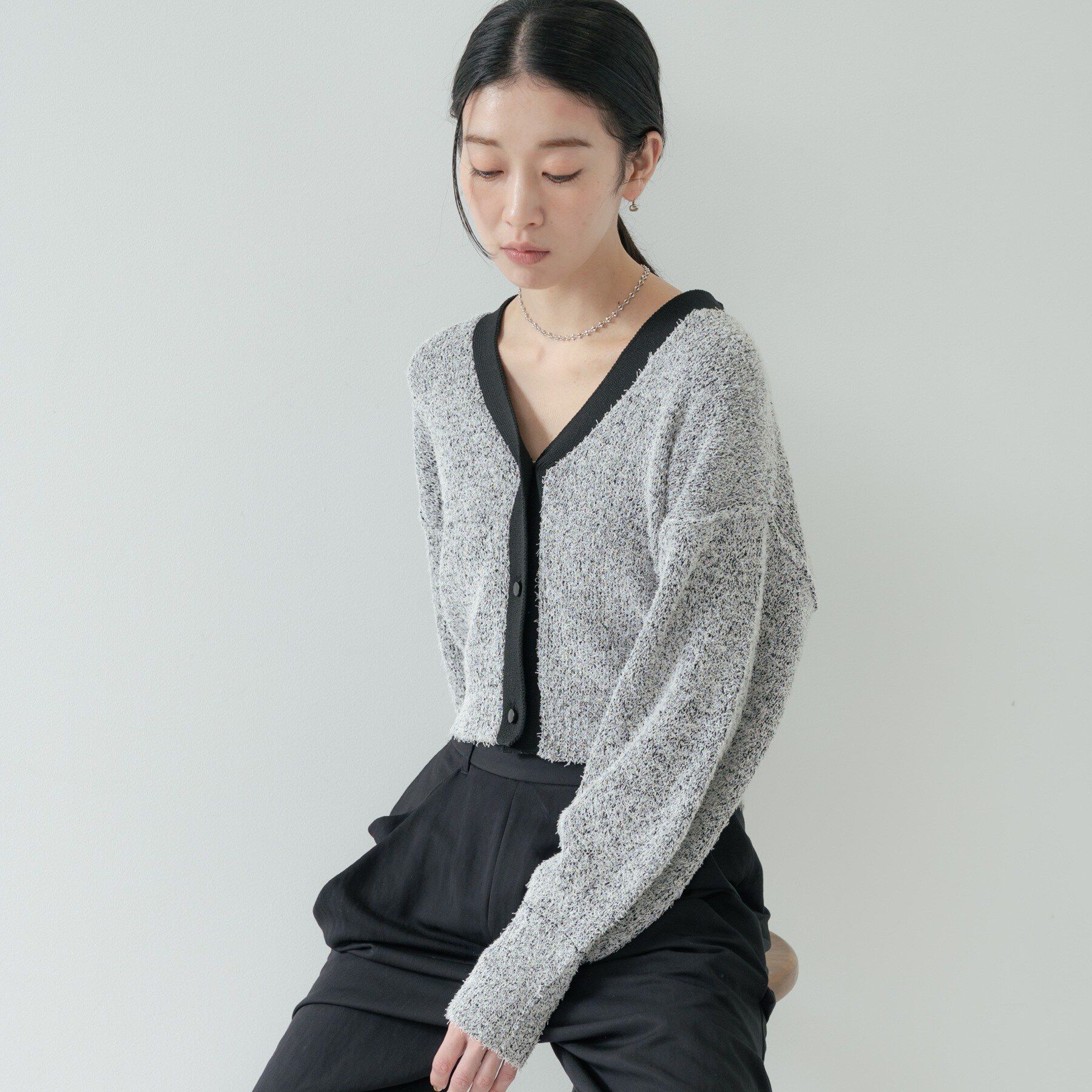 GALLEST「ファンシーヤーンVネックカーディガン」|カーディガン|