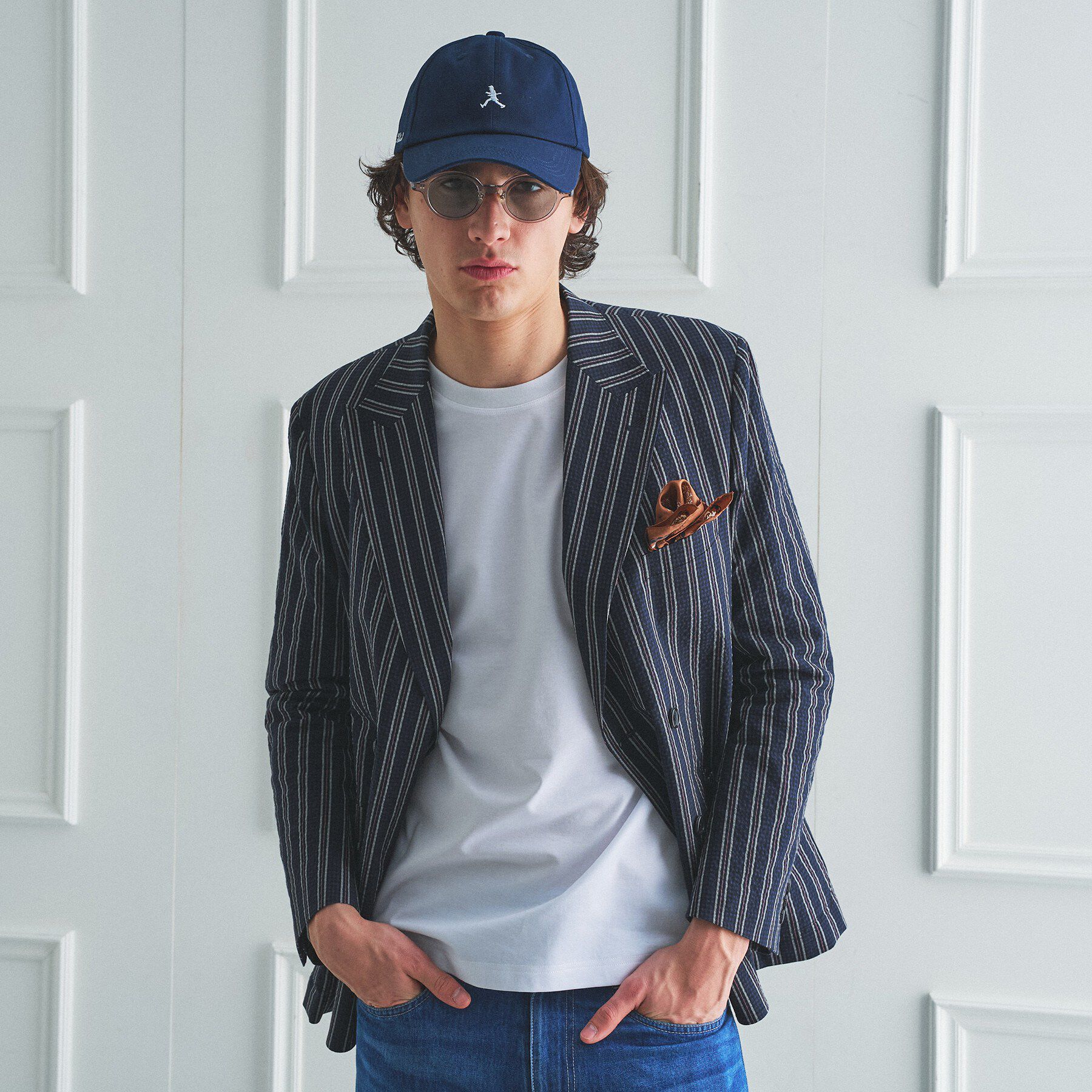 TAKEO KIKUCHI「【BOWLER HAT LABEL】サッカーストライプ ダブルジャケット」|テーラードジャケット|