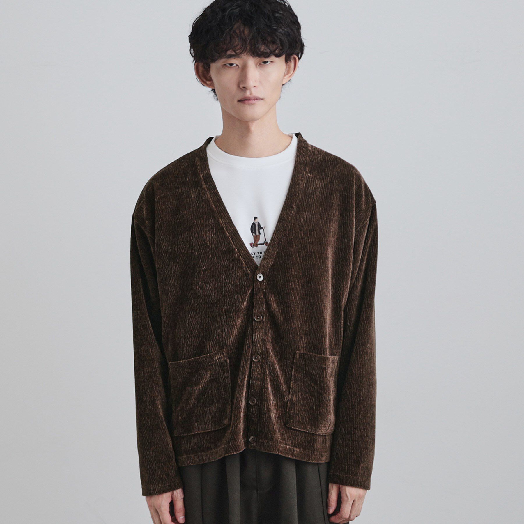 tk.TAKEO KIKUCHI「モールニットソーVカーディガン」|カーディガン|