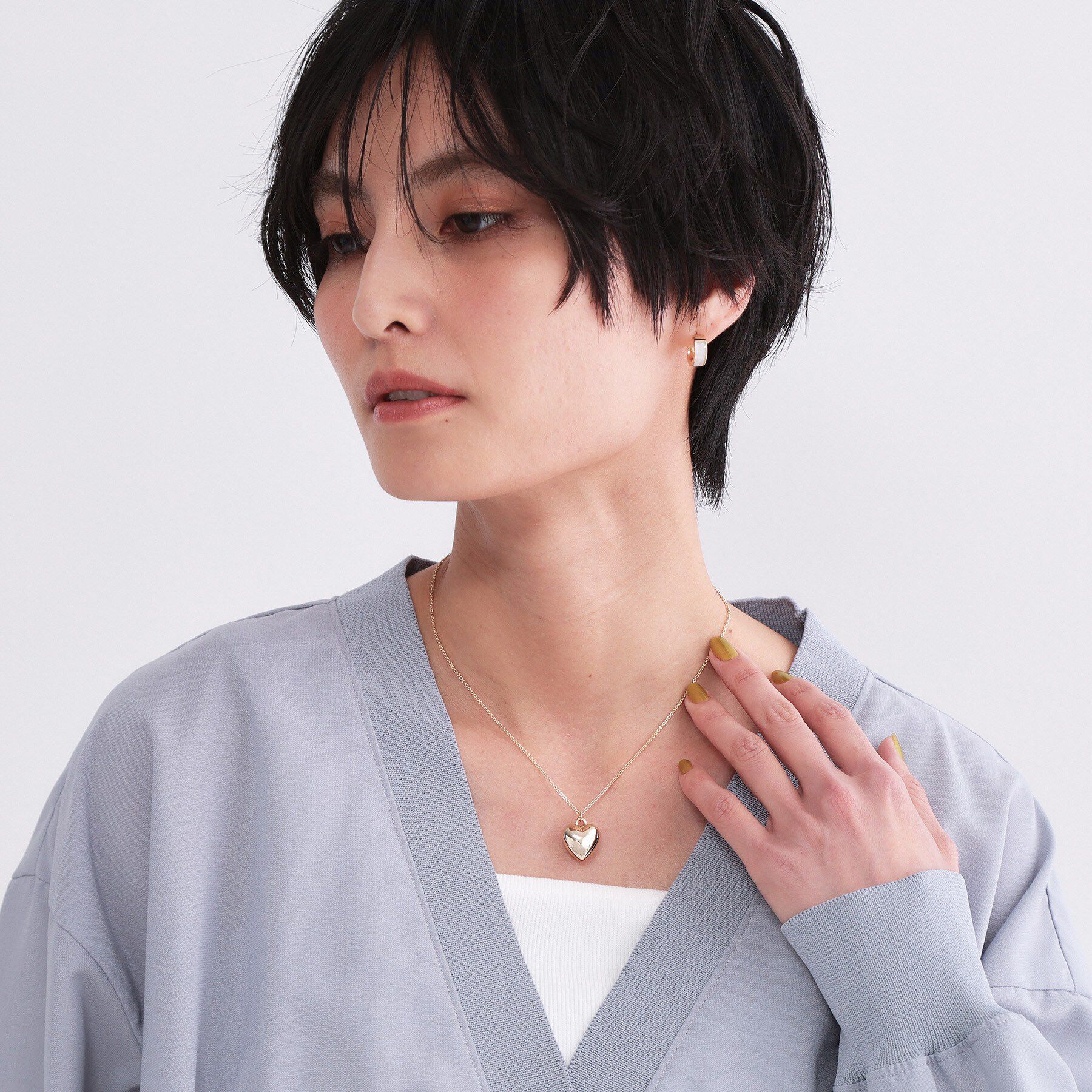 OPAQUE.CLIP「メタルハートモチーフ ペンダント」|ネックレス|