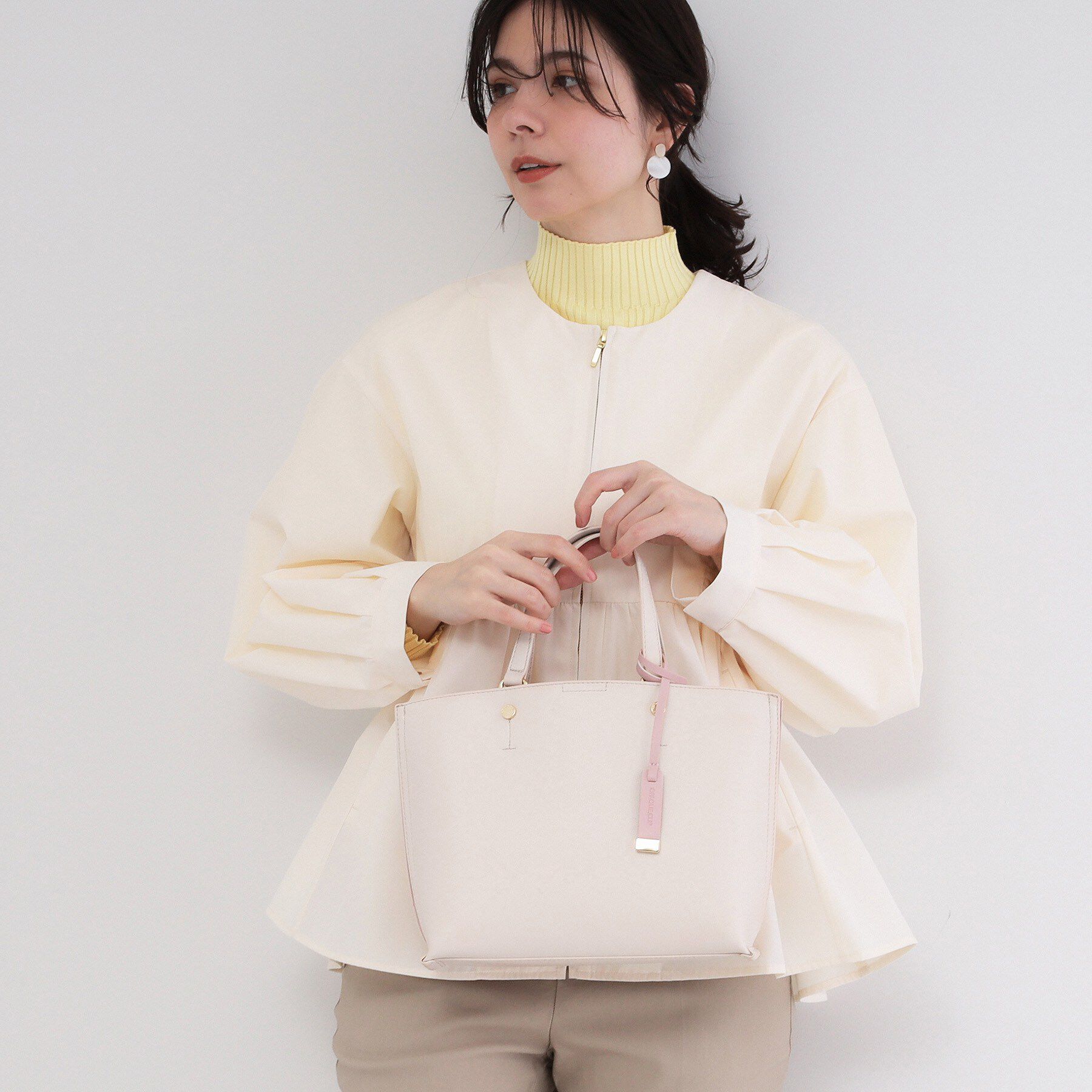 OPAQUE.CLIP「名品バイカラーミドルトート」|トートバッグ|